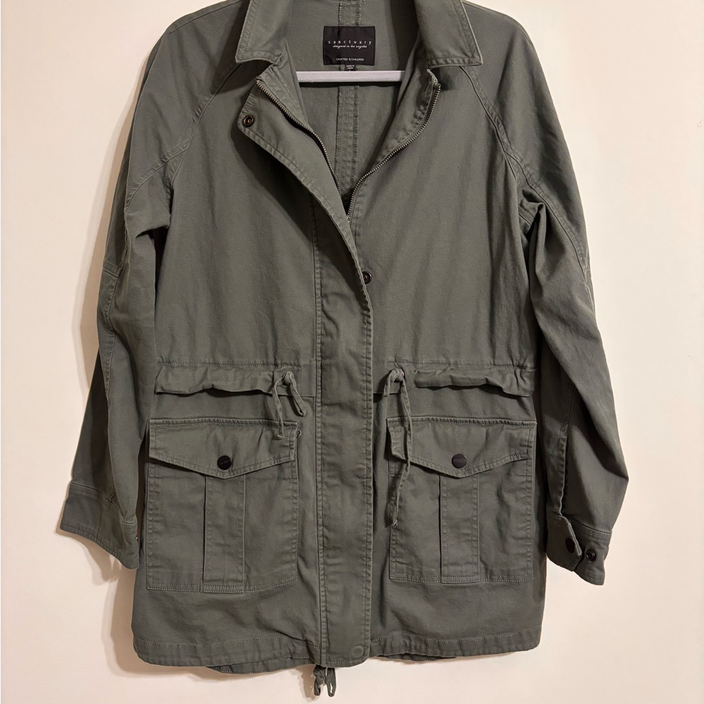Sanctuary Utility Jacket In Olive Green